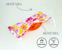 Load image into Gallery viewer, nose wire adjustable ear loops mask flowers