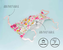 Load image into Gallery viewer, nose wire face mask pink yellow flowers