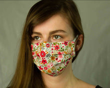 Load image into Gallery viewer, woman white face mask with filter pocket