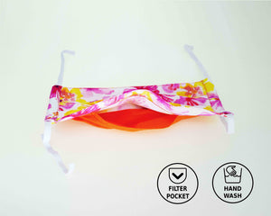 filter pocket handmade cotton mask summer flowers