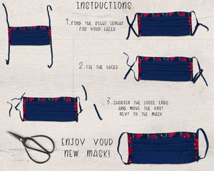 instructions reusable mask adjustable ear loops