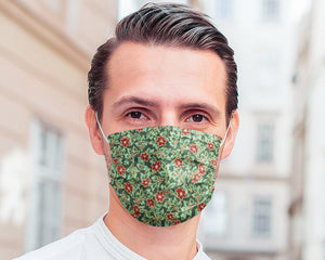 man-wears-christmas-pattern-reusable-face-covering