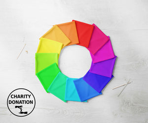 rainbow fabric face mask charity profit donation