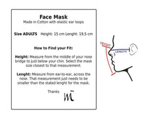Load image into Gallery viewer, size guideline washable mask for adults and kids
